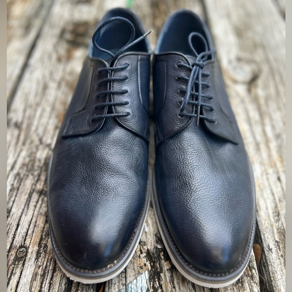 Moretti Gold Label Lazaro Blue Leather Lace Up Oxfords. Size 11 D - Picture 7 of 9